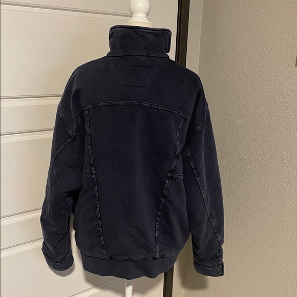 Anthropologie Pilcro Washed Navy Quilted Bomber Jacket Like New 
Size Small - Picture 7 of 12